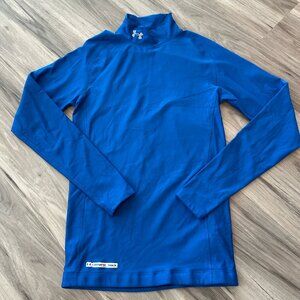 Under Armour Womens M Compression Shirt Fitted ColdGear Mock Neck in‎ Blue
